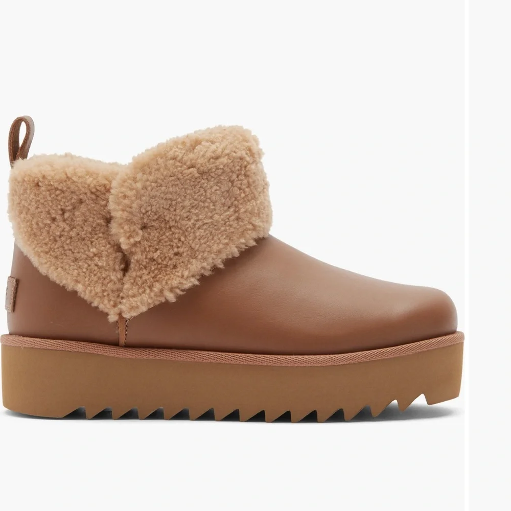 UGG® Ultra Mini Alina Curled Genuine Shearling Platform Boot (Women)